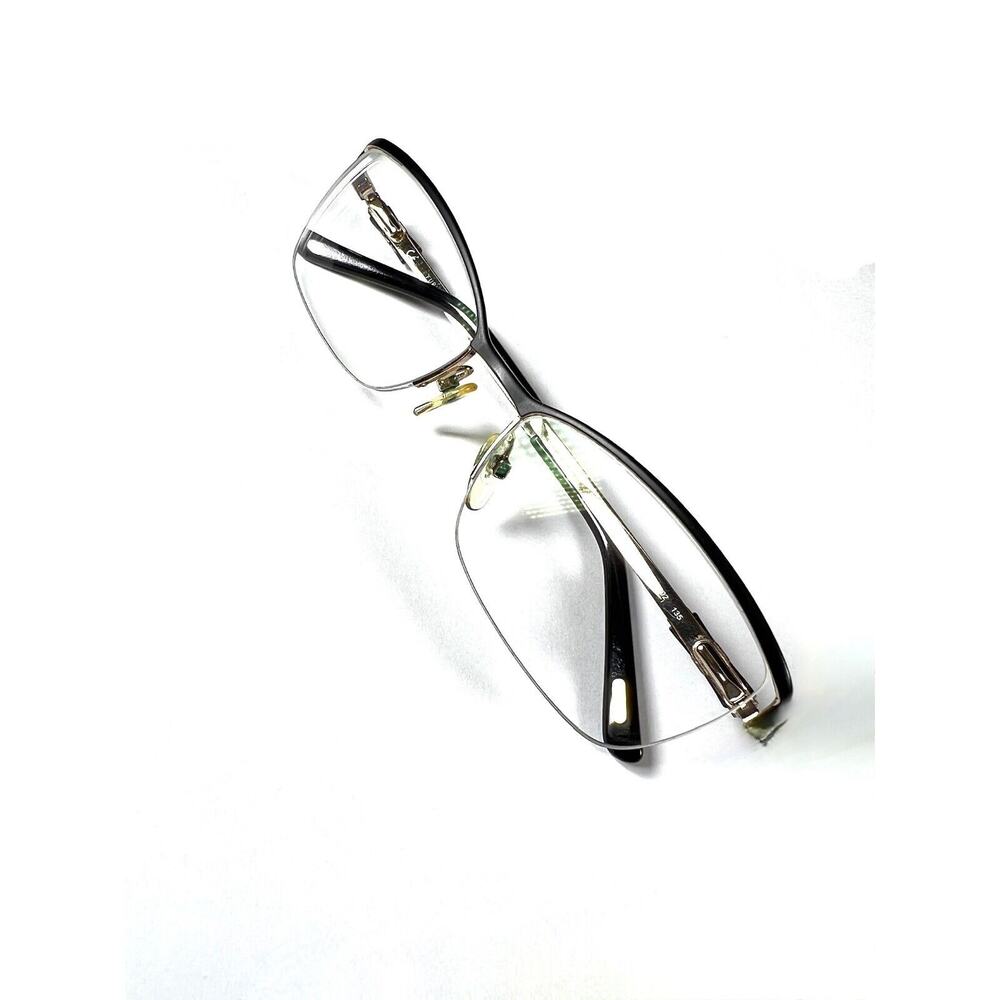 Furla Scilla VU4269J 0302 Black Gold Half Rim Eyeglasses Frames 55-17 135 Women